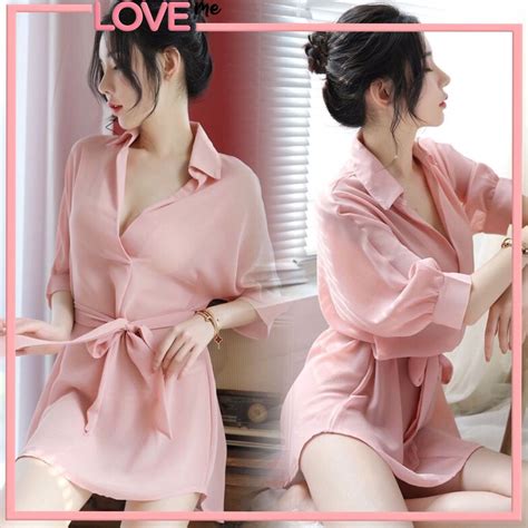 Jual LOVEme Lingerie Set Sexy Piyama Model Kimono Wanita Transparan