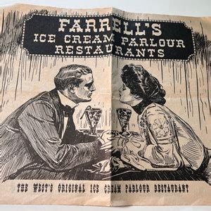 S Farrell S Ice Cream Parlour Restaurant Menu Etsy