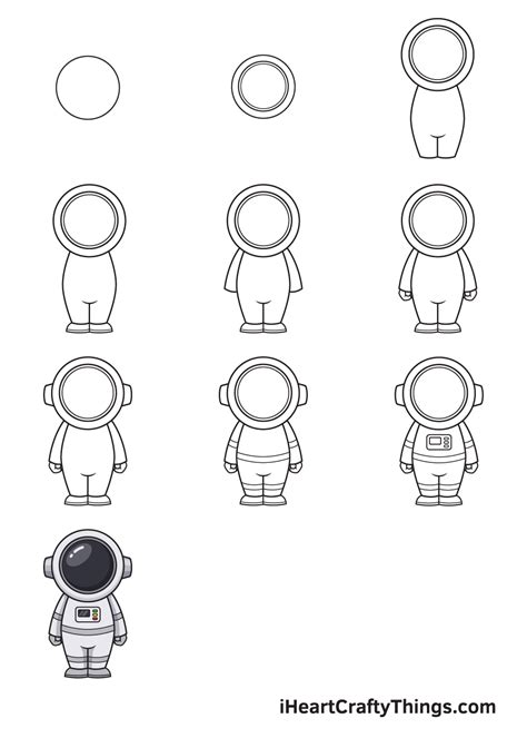 Astronaut Drawing — How To Draw An Astronaut Step By Step