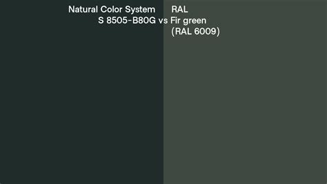 Natural Color System S 8505 B80g Vs Ral Fir Green Ral 6009 Side By