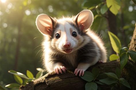 Premium AI Image | A cute baby Virginia opossum happy animal