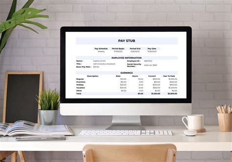 Easy to Use Paystub Template for Small Business, Editable Paystub ...