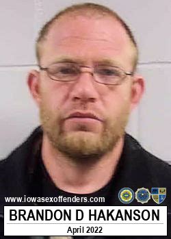 Brandon Dean Hakanson Sex Offender In Mason City IA 50401 IA23024