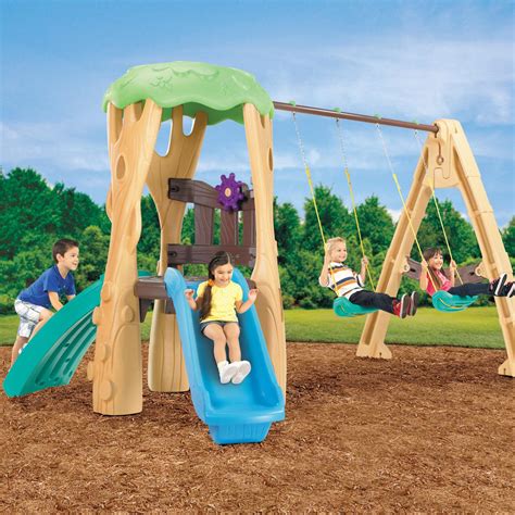 Little Tikes Tree House Plastic Swing Set For 3 8 Year Olds