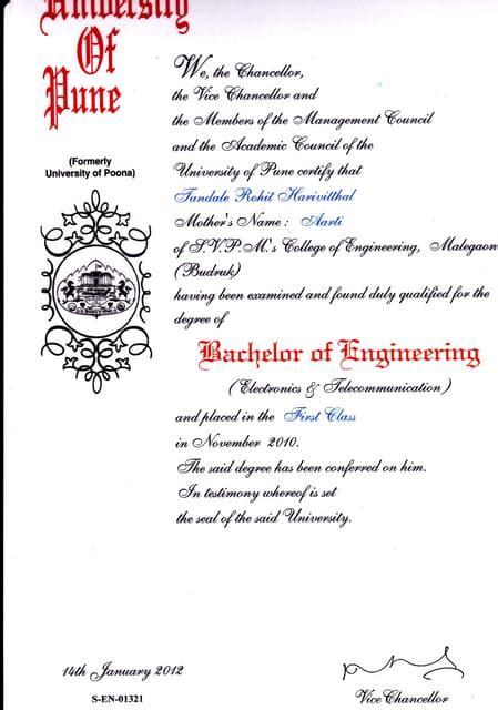 Be Degree Certificate Pdf Free Download