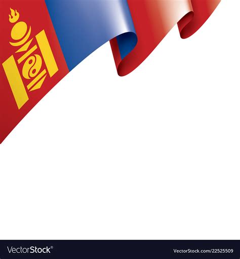 Mongolia flag on a white Royalty Free Vector Image