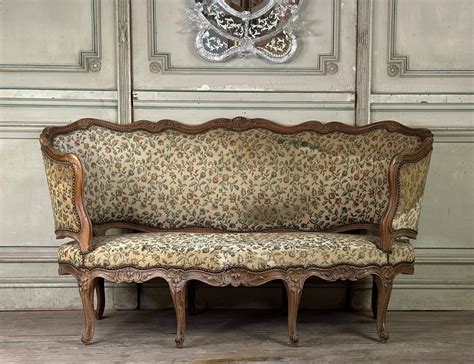 Proantic Banquette Corbeille Louis XV En Bois Sculpté XVIIIème Si