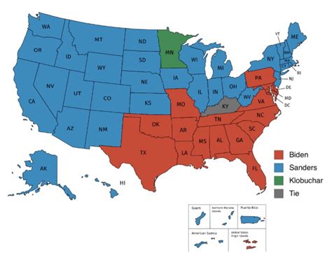 2020 Democratic primary map according to the... - Maps on the Web