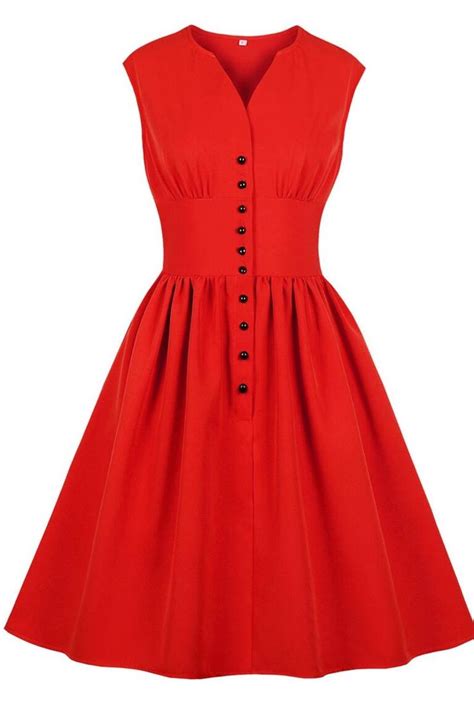 1950s Vintage Red Summer Dress Red Summer Dresses Red Dress Vintage