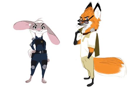 Early Zootopia Concept Art of Nick and Officer Judy Hopps - ComicBook.com