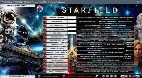 STARFIELD WORLD S BEST QUALITY CHEATS TRAINER MOD SAVE CLEANER OVER