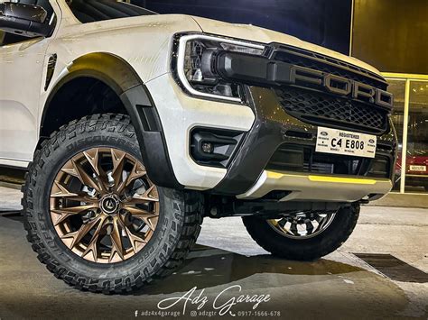 Ford Ranger Next Gen White Fuel Off Road Flame 6 D805 Wheel Front