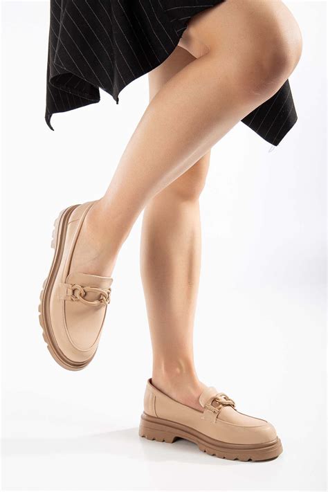 Galya Kadın Halka Toka Detaylı Oxford Nude Kadın Ayakkabının Tek Adresi Lalshoes