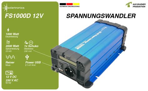 Solartronics Spannungswandler Fs D V Watt Mit Display