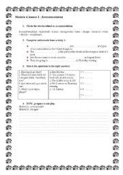 Accommodation Group Session ESL Worksheet By Lamlouma