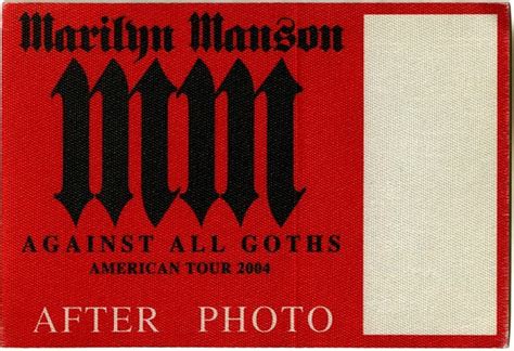 Marilyn Manson 2004 The Golden Age Of Grotesque Concert Tour Backstage Pass Ebay