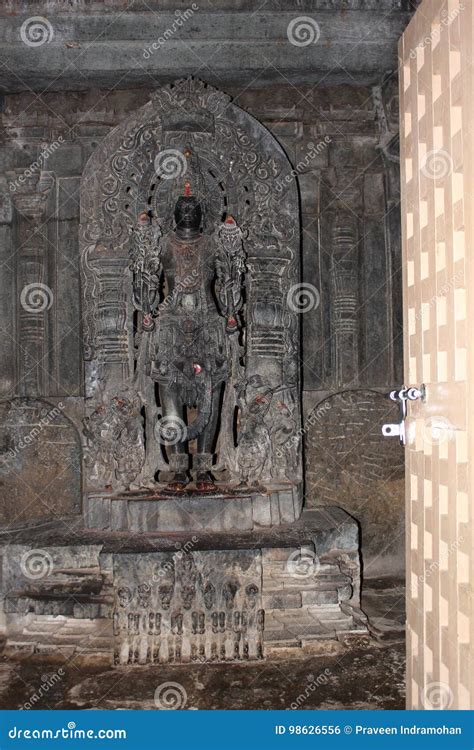 Hoysaleswara Temple Sculpture Of Lord Suriya Sun God Stock Photo