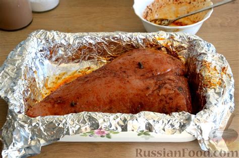 Рецепт: Запечённое филе индейки в пряном маринаде с соевым соусом на ...