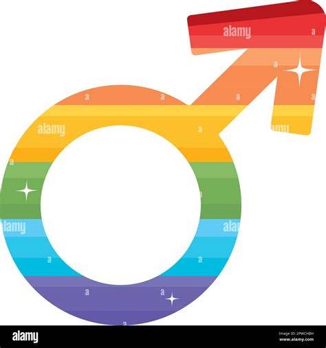 Male Gender Symbol With Lgtbiq Flag Stock Vector Image And Art Alamy