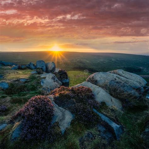 Beautiful Sunrise at the Peak District National Park, UK Stock Photo ...