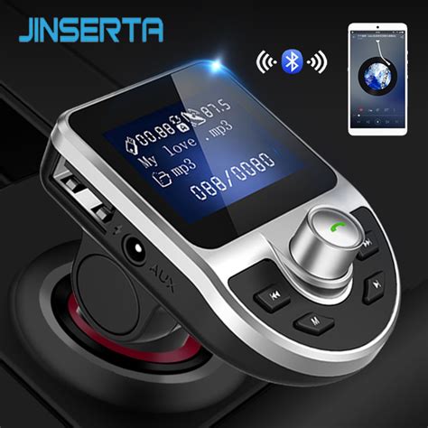 JINSERTA Handsfree Car Bluetooth FM Transmitter Modulator AUX Input