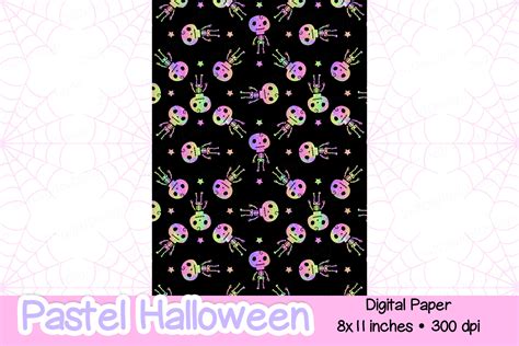 Halloween Skeleton Digital Paper Pastel Graphic by 247DigitalDesigns · Creative Fabrica