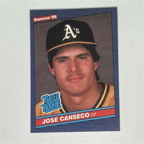 1986 Donruss Jose Canseco RC Rated Rookie RC Oakland As EBay