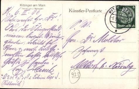 K Nstler Ansichtskarte Postkarte Marschall J Kitzingen In