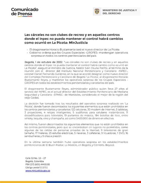 Minjusticia Colombia On Twitter Las C Rceles No Son Clubes De Recreo