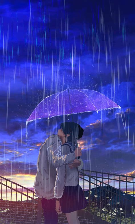 1280x2120 Embraced By Rain Anime Couples Love Story iPhone 6+ ,HD 4k ...