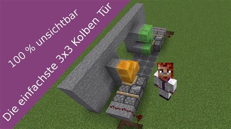 3x3 Redstone Tür Minecraft Geheimtür Einfach komplett unsichbar