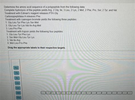 Solved Determine The Amino Acid Sequence Of A Polypeptide Chegg