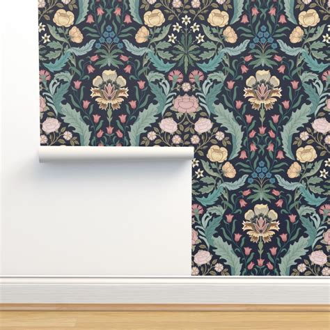 Victorian era floral with roses, Wallpaper | Spoonflower