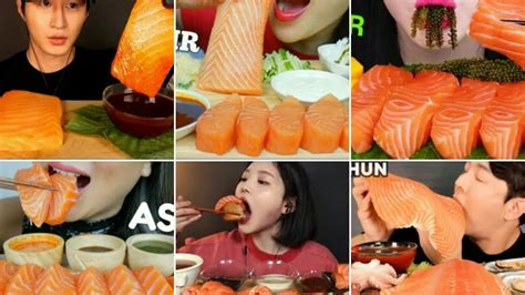 Salmon Asmr Mukbang Compilation Youtube