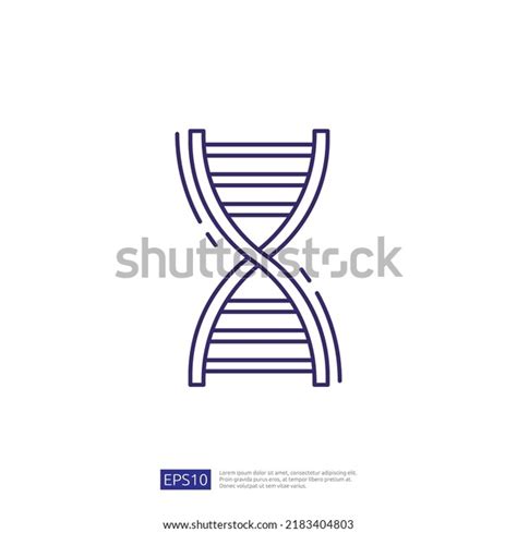 Dna Helix Vector Line Icon Stock Vector Royalty Free 2183404803