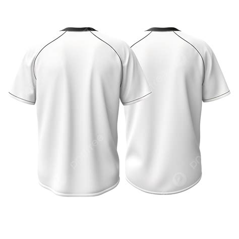 Front Back White Color Baseball Jersey For Mens 3d Render Front And ...