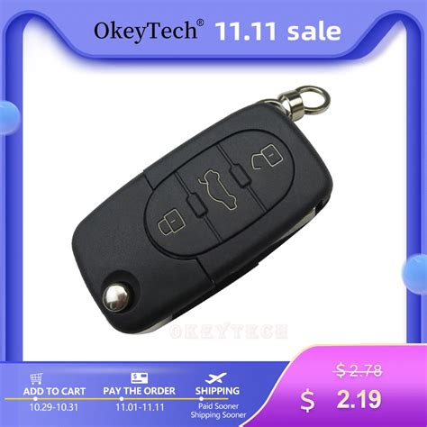 Okeytech High Quality Replacement Flip Remote Car Key Shell Case Fob