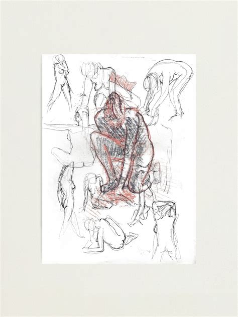 Nude Woman Drawing Photographic Print For Sale By Aloeuil Redbubble