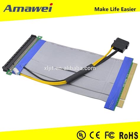 2017 Pci Express Pci E 16x To 16x Riser Card Extender Ribbon Cable With W Molex Connector