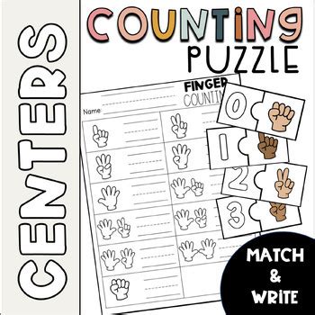 Finger Counting to 10 Puzzle - Math Center by Lattes and Littles