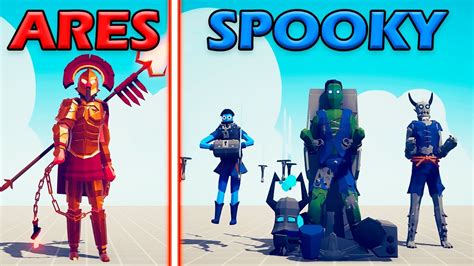 Ares Team Vs Mega Spooky Team Totally Accurate Battle Simulator