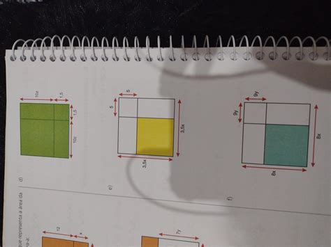 Escreva a expressão que representa a área da parte colorida e