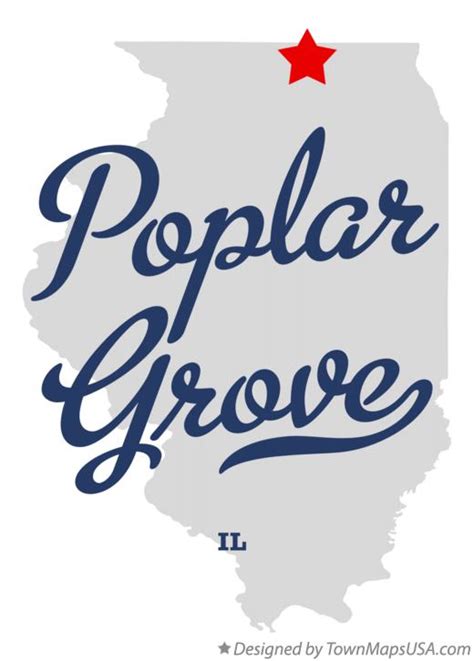 Map of Poplar Grove, IL, Illinois