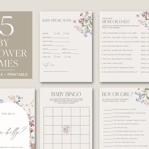 Baby In Bloom Shower Games 25 Editable Printable Etsy Australia