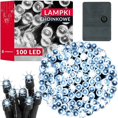 LAMPKI CHOINKOWE 100 LED 8 5m ZEWNĘTRZNE WEWNĘTRZNE ŚWIĄTECZNE BIAŁE