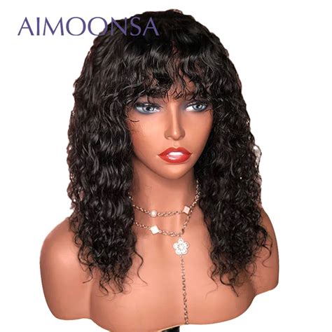 Curly Lace Front Wig With Bangs 13x6 Deep Part Lace Front Human Hair