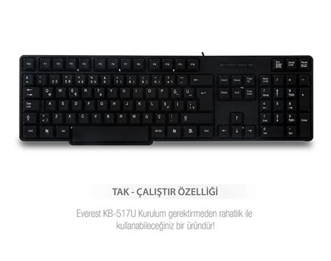 Everest KB 517U Siyah Kablolu Standart Klavye fiyatı ve özellikleri