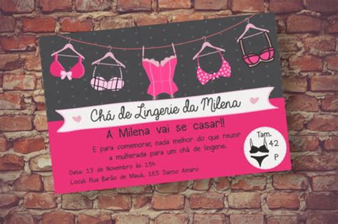Convite Chá de Lingerie Modelos Cheios de Luxo e Glamour