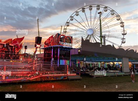 The Big Wheel Funfair Ride On An Evening With A Dramatic Sunset Sky The 140th ‘hoppings On