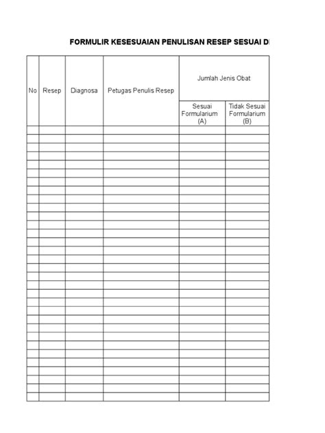 Form Kesesuaian Resep Pdf